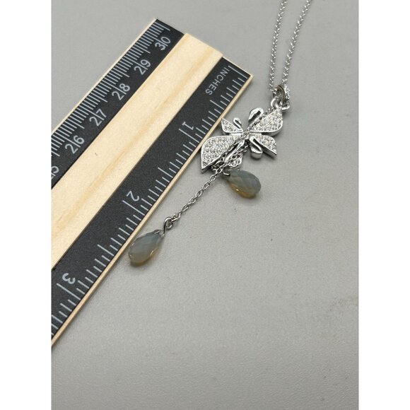 Swarovski Signature Swan Pendant Necklace Butterfly Flower with Crystal Drops - Picture 7 of 9